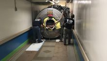 MRI rigging through hospital tunnel 2