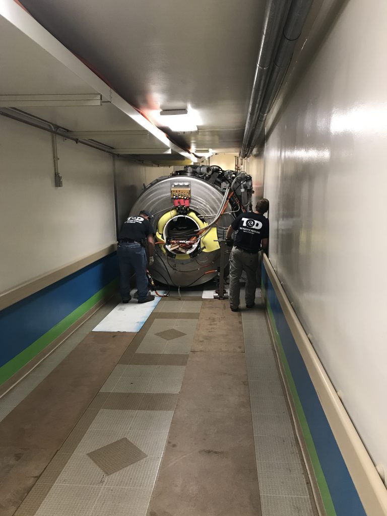 MRI rigging through hospital tunnel 2