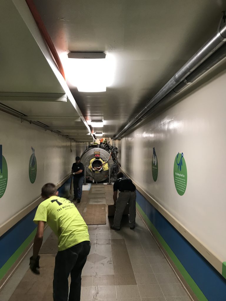 MRI rigging through hospital tunnel